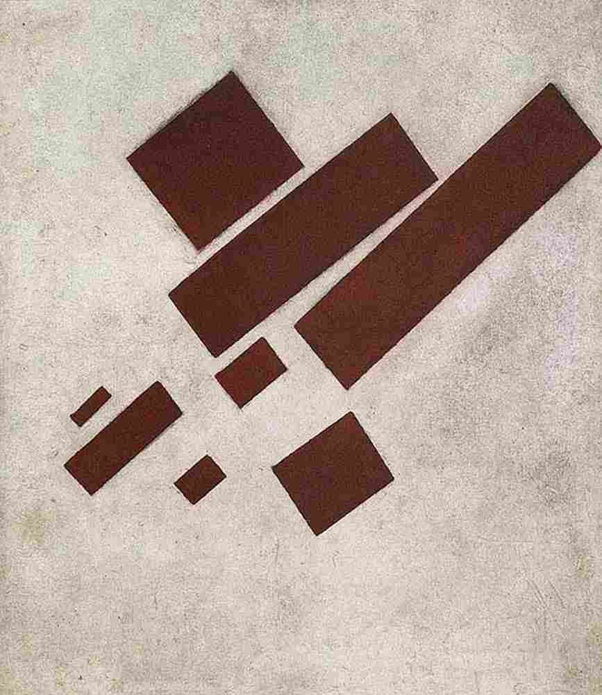 mal Eight Red Rectangles Art A4 Photo Print