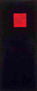 mal Red Square on a Black Background Art A4 Photo Print