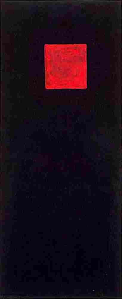 mal Red Square on a Black Background Art A4 Photo Print
