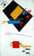 mal Suprematist Painting with Black Trapezium and Red Square Art A4 Photo Print