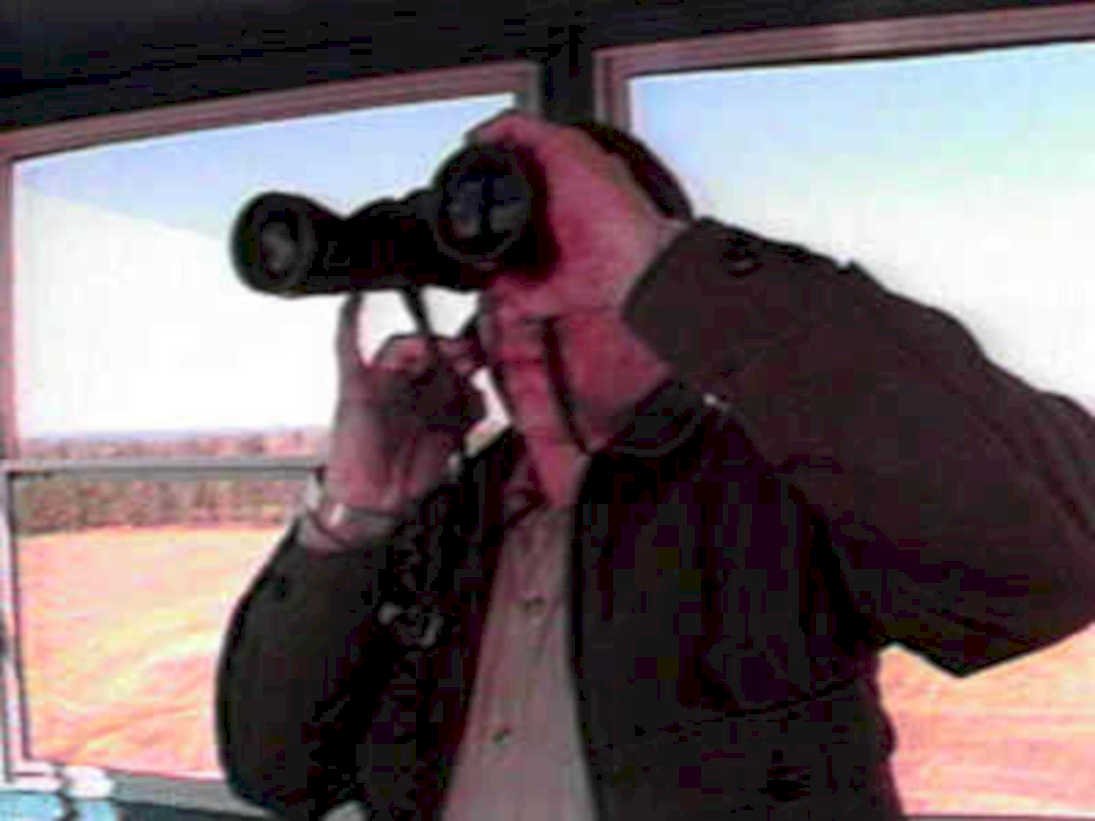 man binoculars desert1980s 1990s A4 Photo Print