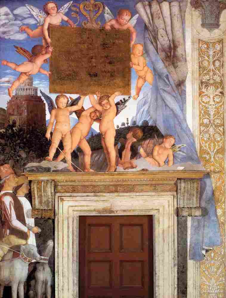 man inscription with putti Art A4 Photo Print