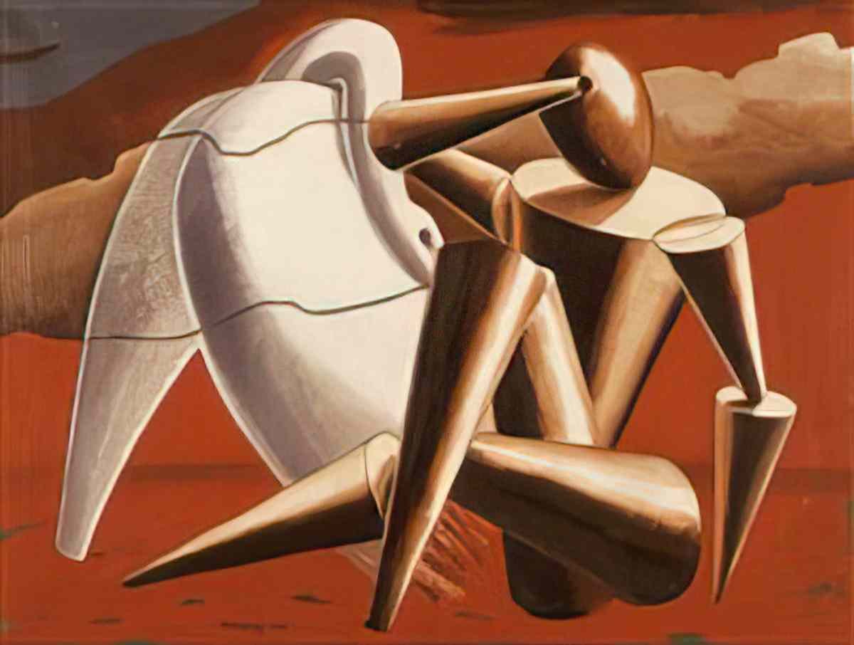 man ray figures with geometrical objects Art A4 Photo Print