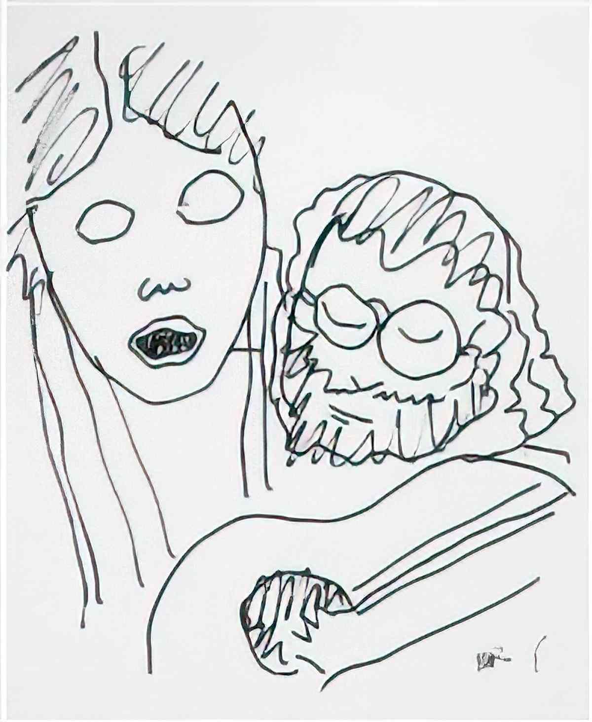 man ray man with bird Art A4 Photo Print