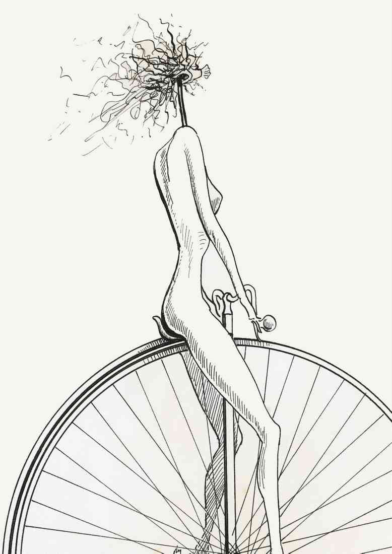 man ray untitled penny farthing crop A4 Photo Print