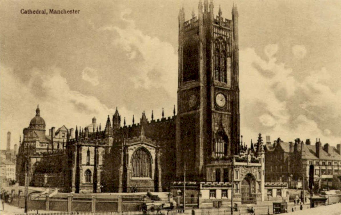 manchester cathedral clockVintage 1880s 1900s A4 Photo Print