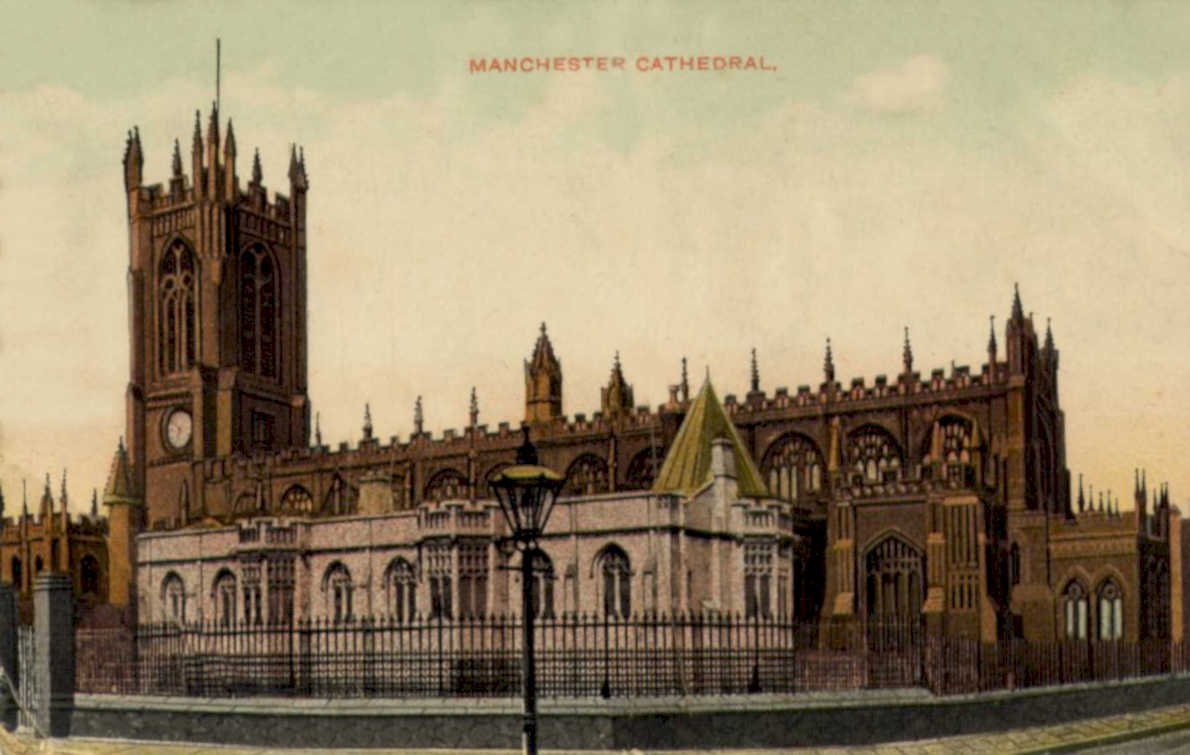 manchester cathedral tower 2Vintage 1880s 1900s A4 Photo Print