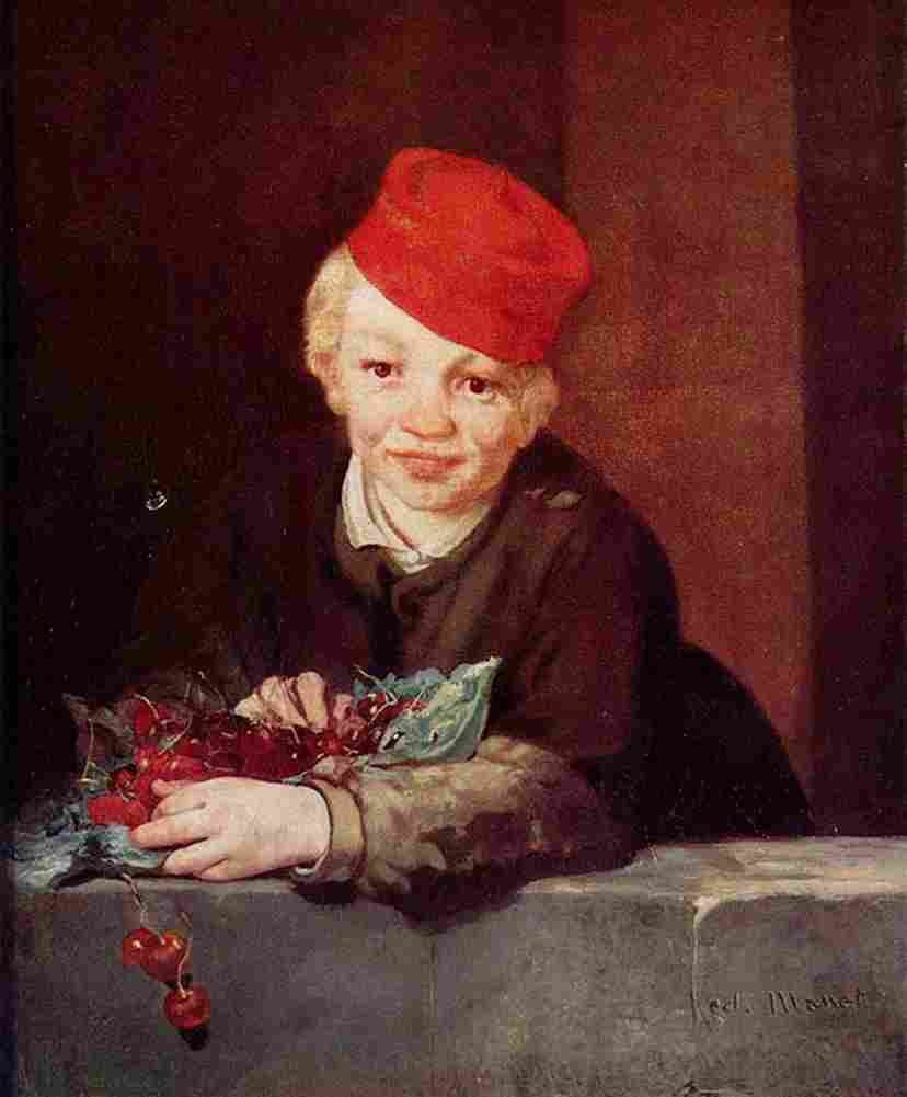 manet Boy with Cherries Art A4 Photo Print