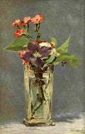 manet Carnations and Clematis in a Crystal Vase Art A4 Photo Print