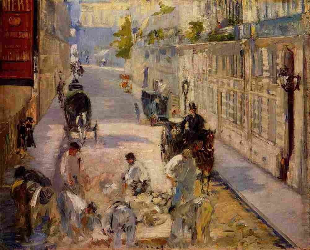 manet Road Workers Rue de Berne Art A4 Photo Print