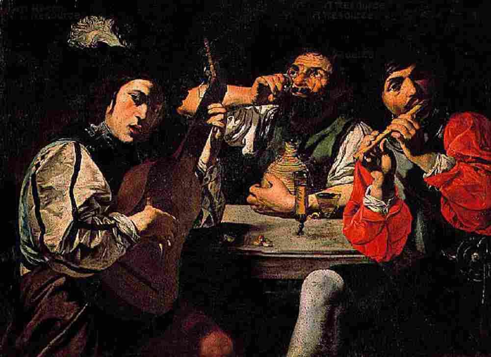 manetti Musicians and Man Drinking Art A4 Photo Print