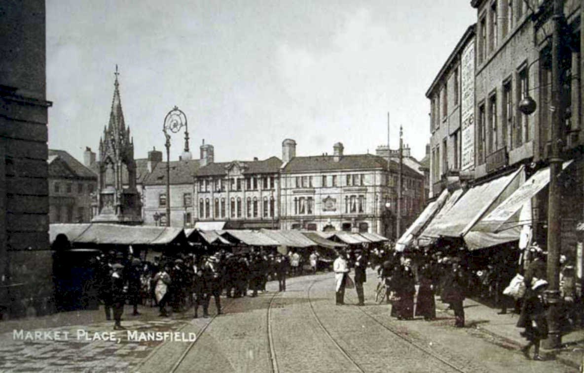 mansfield market placeVintage 1880s 1900s A4 Photo Print