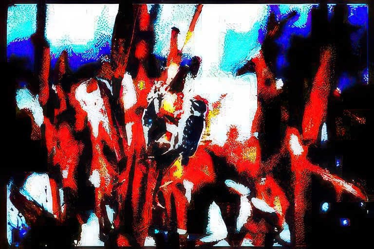 mantis foliage redblue Vintage A4 Photo Print