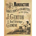 manufacture de tabacs j genton geneve vers 1880 7 Advert A4 Photo Print