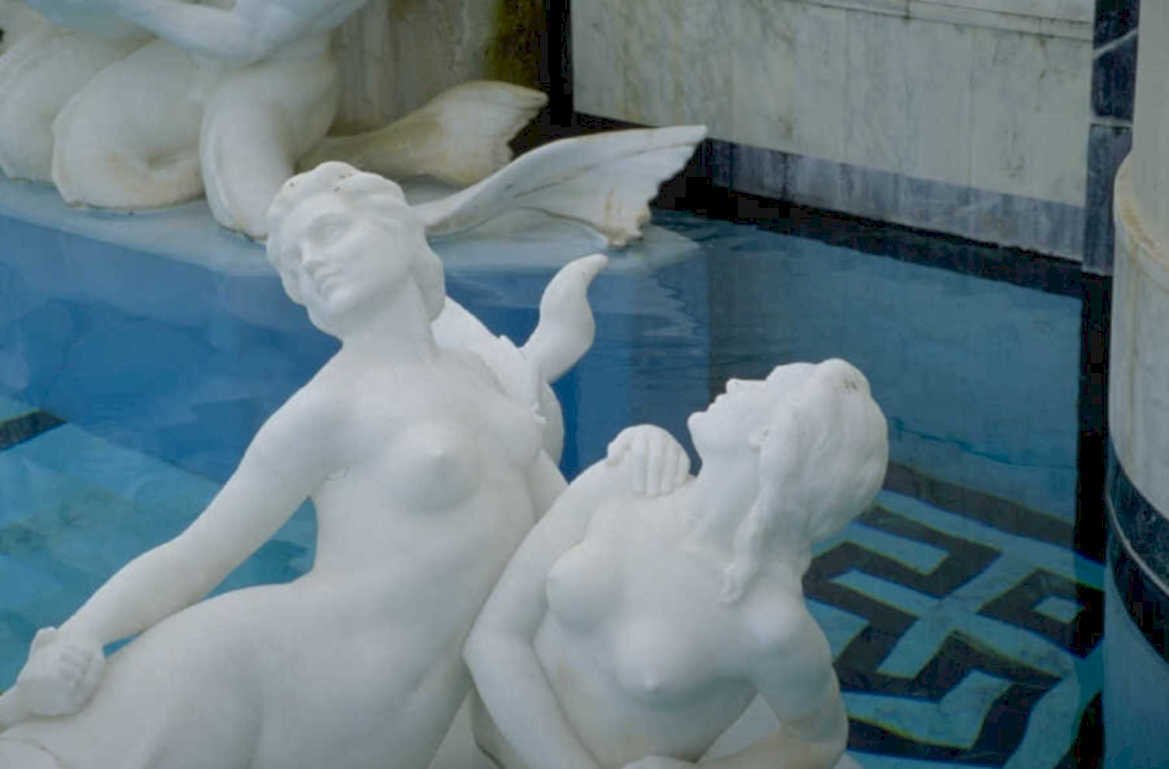 marble statues fountain 1980s 1990s A4 Photo Print