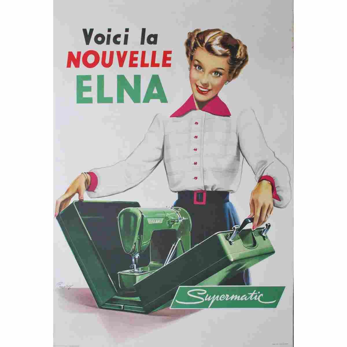 marcus campbell elna vers 1950 3 Advert A4 Photo Print