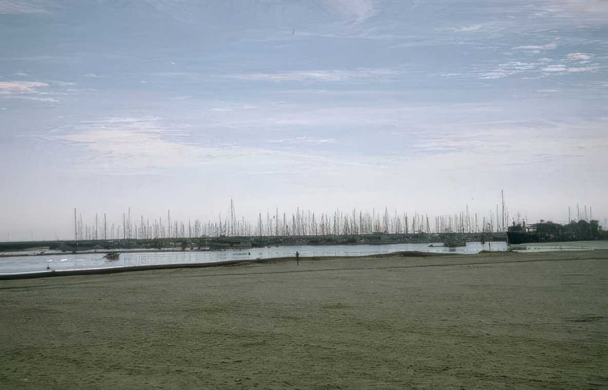 marinas sailboats beach Vintage A4 Photo Print