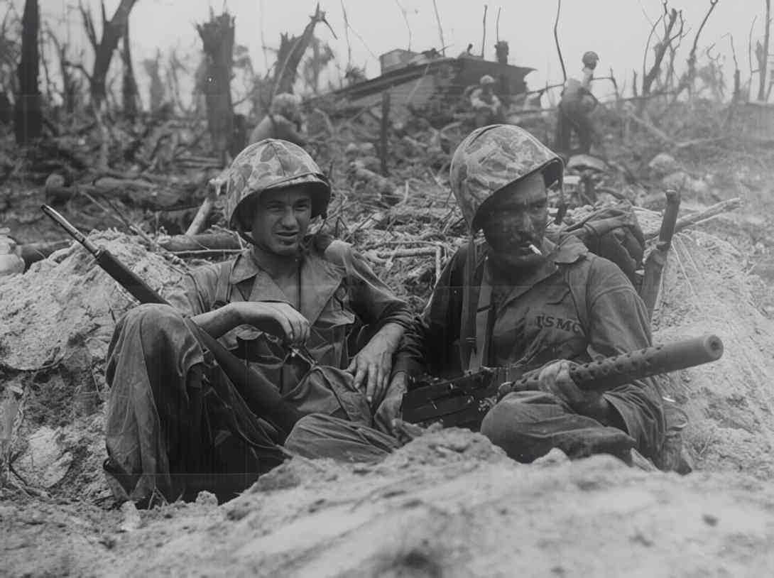 marine ismc jima Vintage world war A4 Photo Print