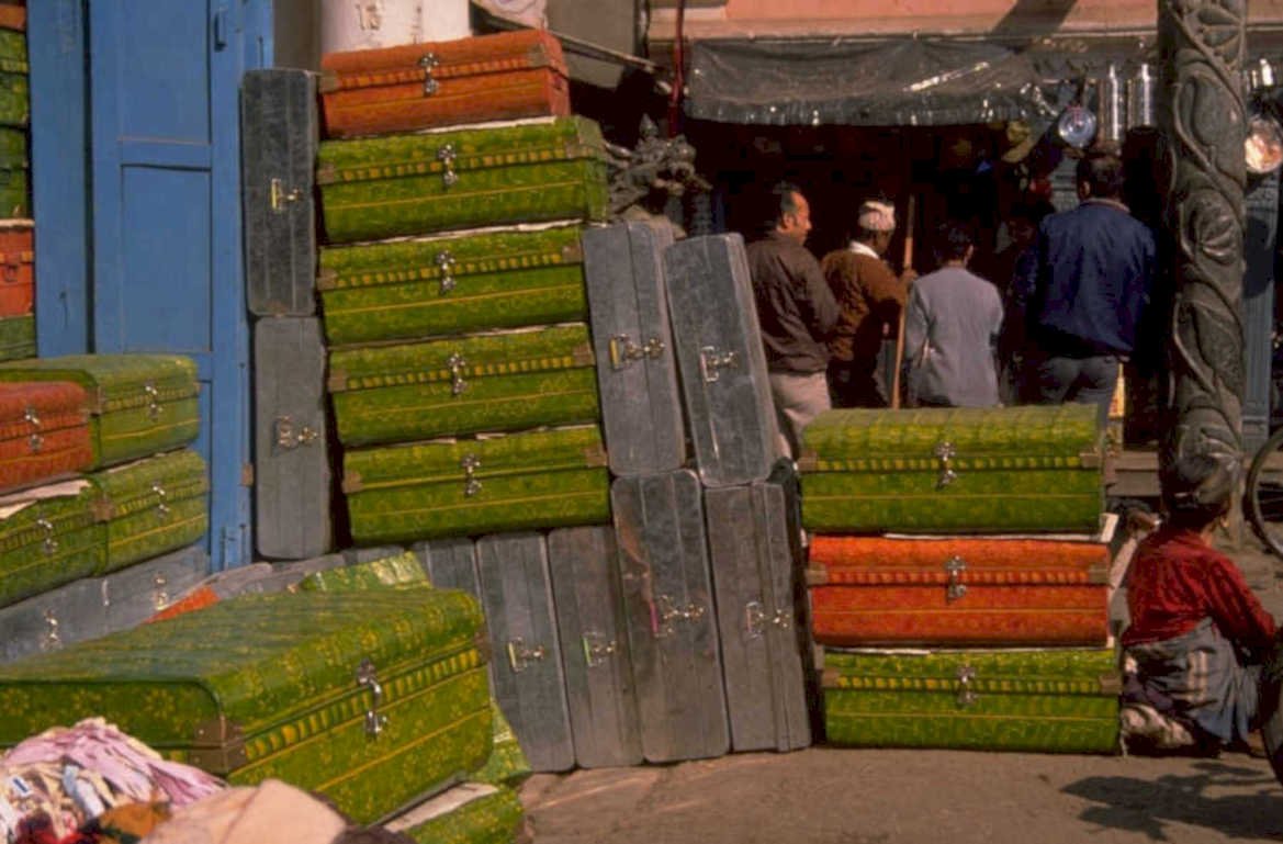 market suitcases morocco 1980s 1990s A4 Photo Print