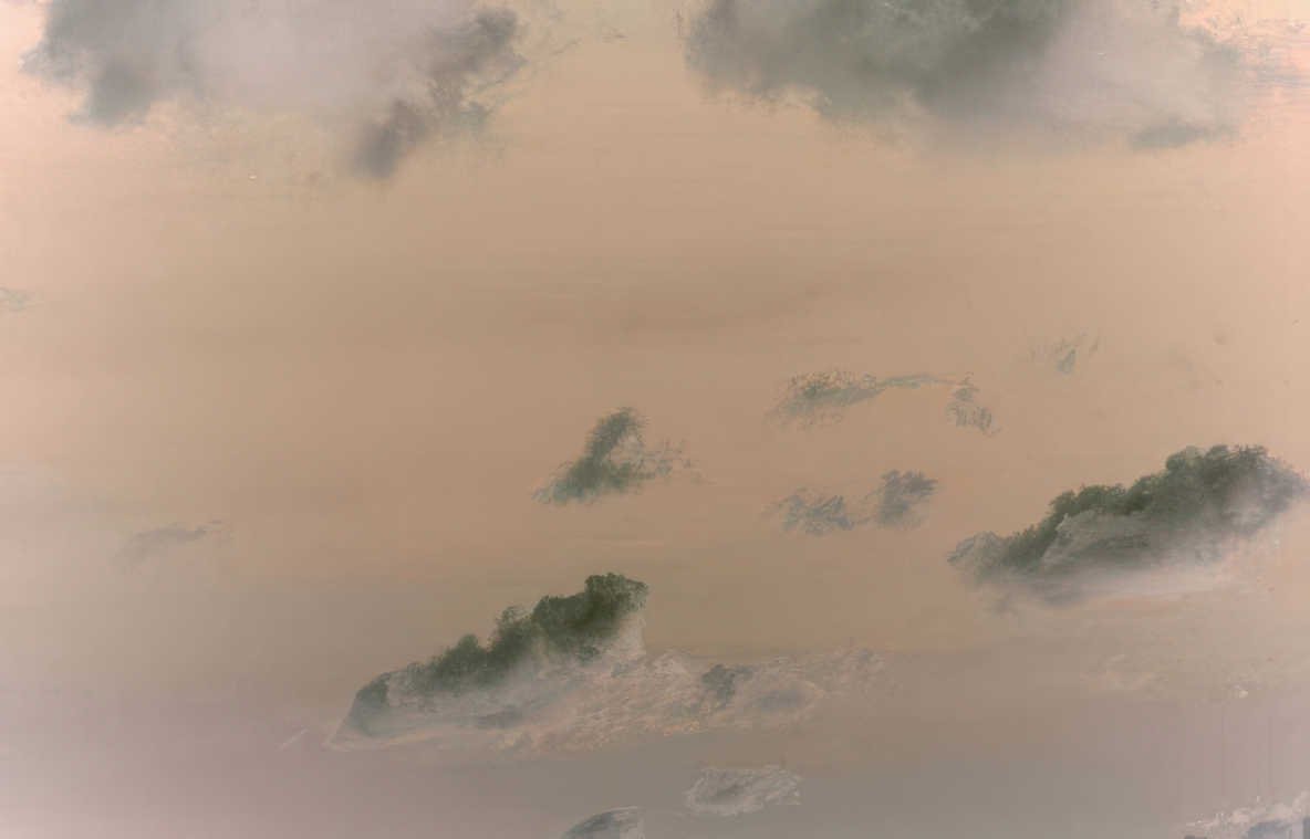 mars pavonis clouds Vintage A4 Photo Print