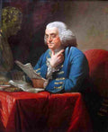 martin Benjamin Franklin with Bust of Isaac Newton Art A4 Photo Print