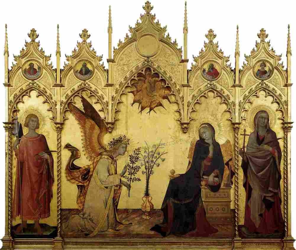 martini simone annunciation and two saints Art A4 Photo Print