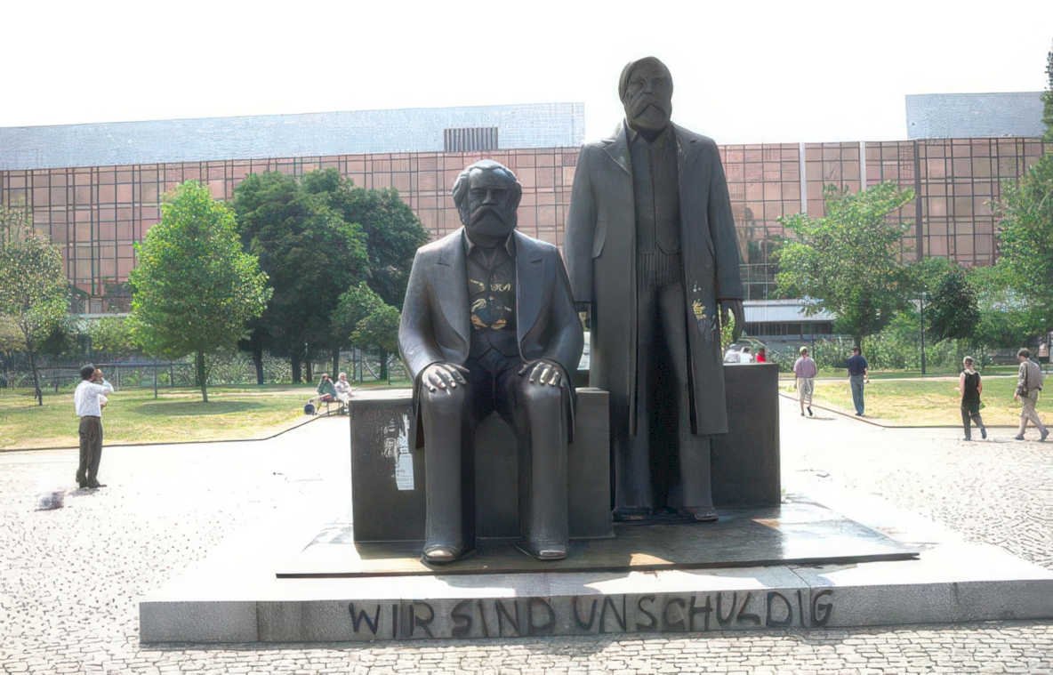 marx engels square Vintage A4 Photo Print