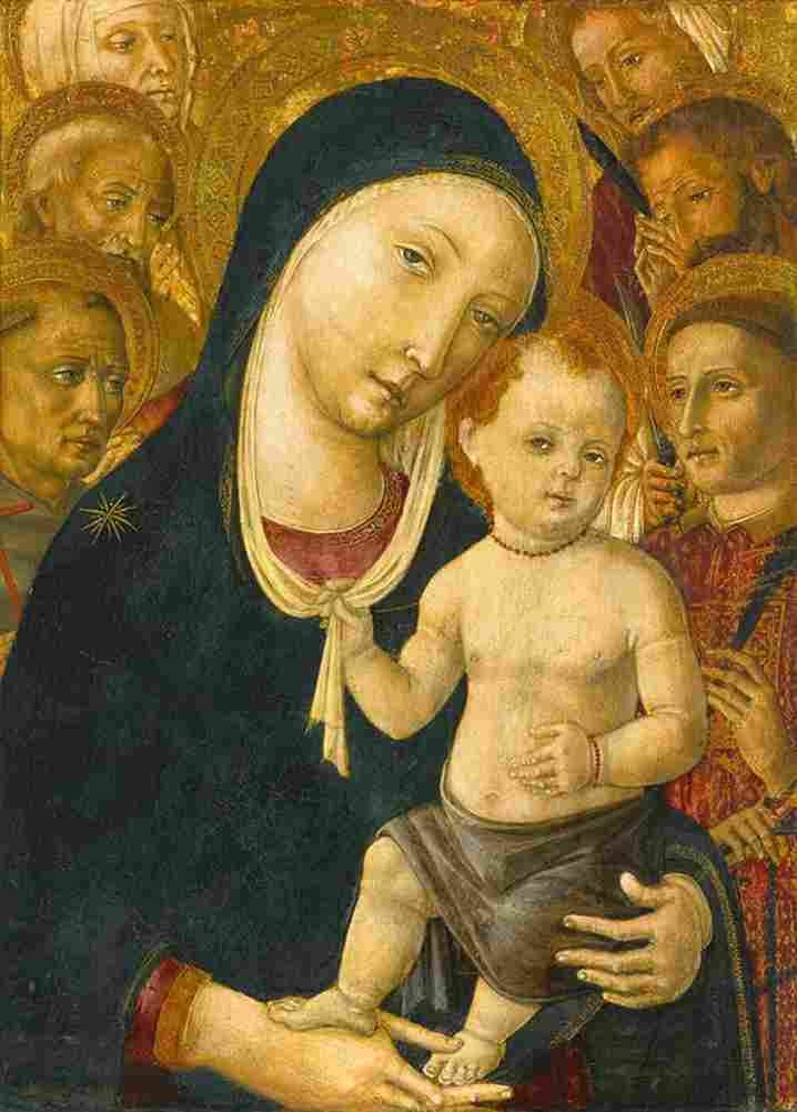 matteo madonna and child with six saints Art A4 Photo Print