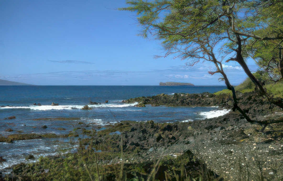 maui ocean lava Vintage A4 Photo Print