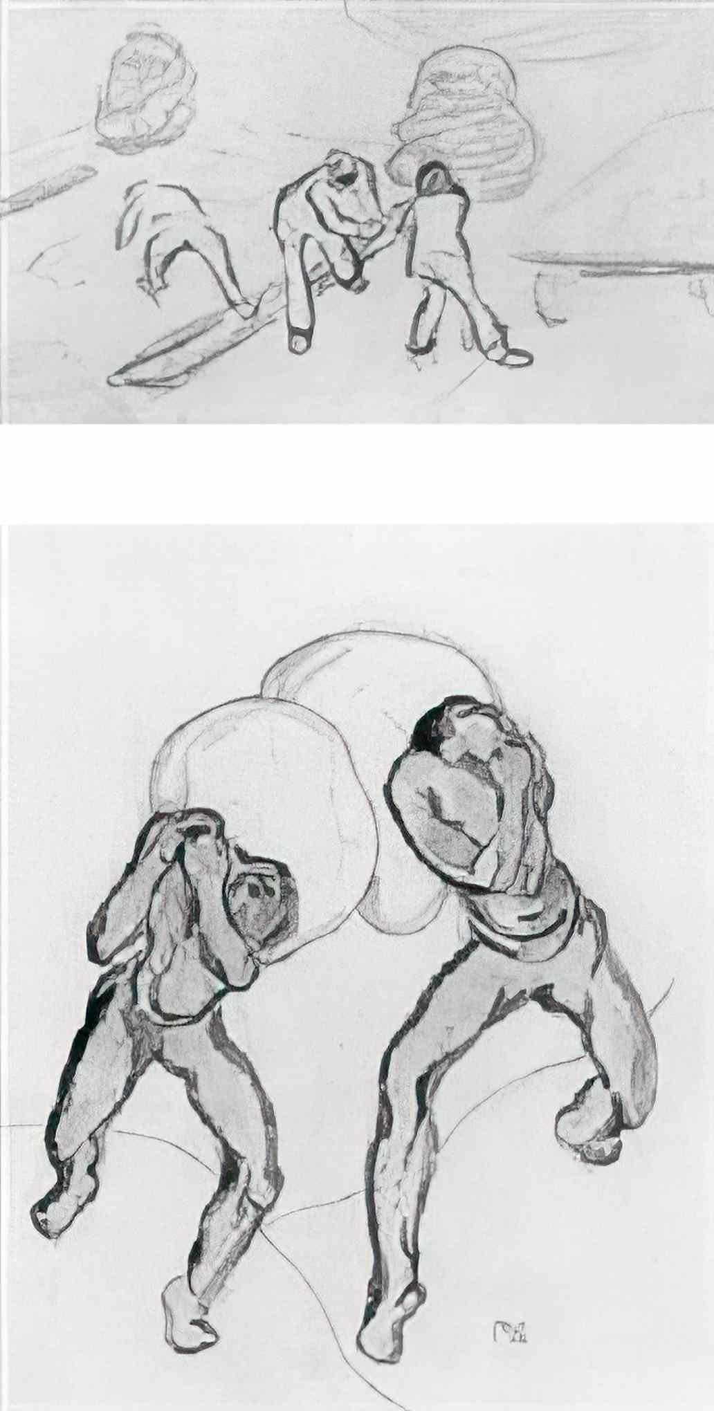 max ernst drei arbeiter Art A4 Photo Print