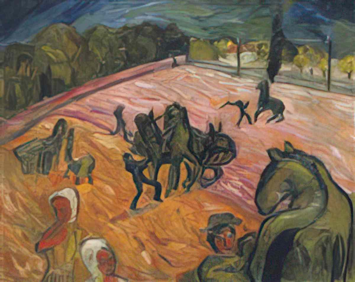 max ernst feldarbeit an der parkmauer in brühl Art A4 Photo Print