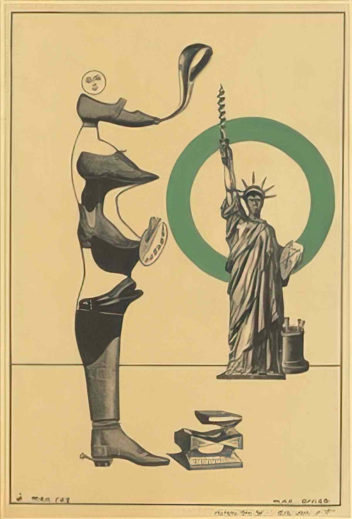 max ernst gedruckte karte für die ausstellung man ray peintures & obj Art A4 Photo Print