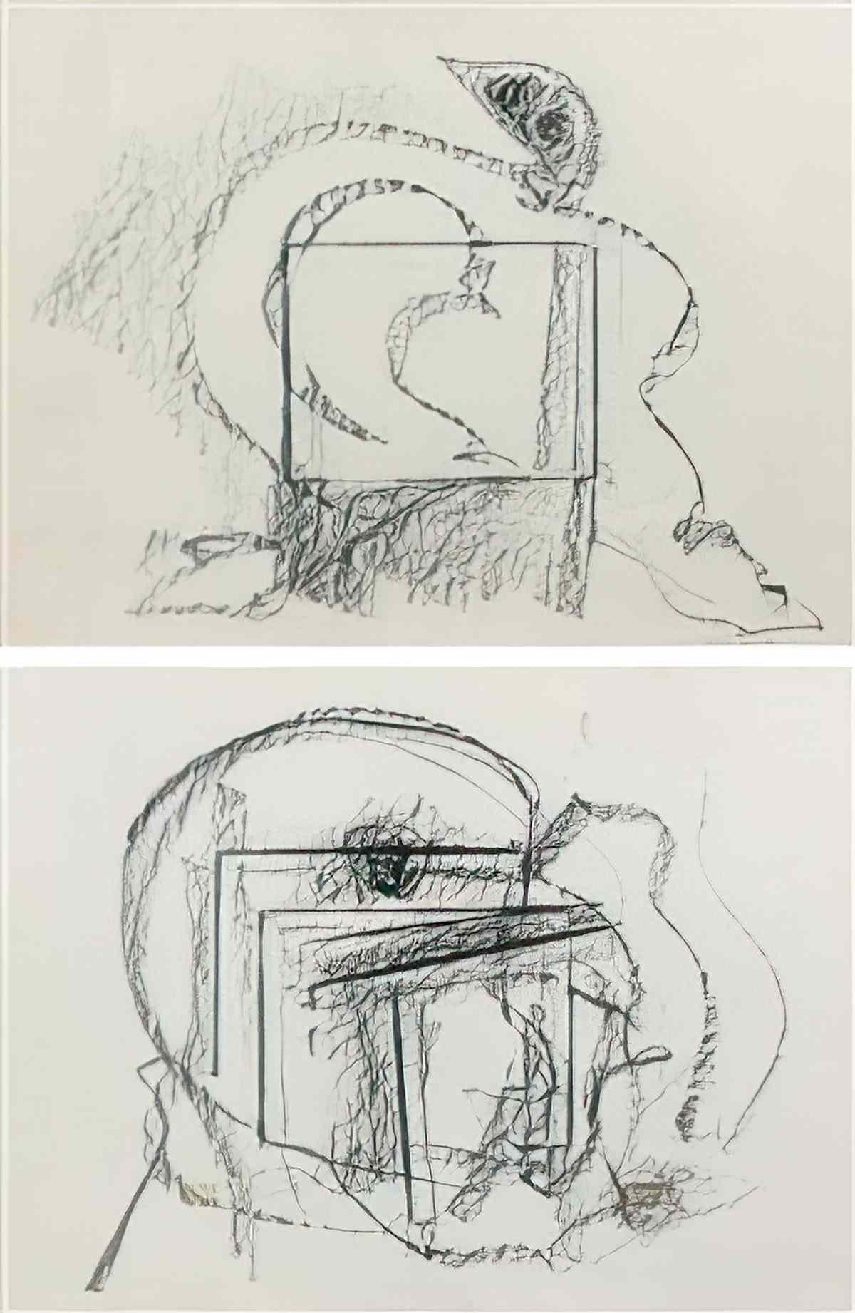max ernst oiseau et cage recto verso1 Art A4 Photo Print