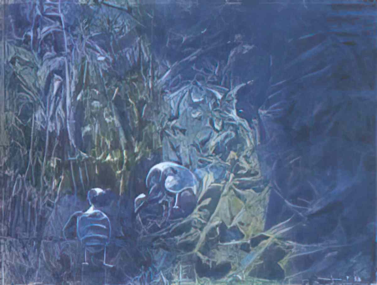 max ernst oiseaux bleus dans une foret bleue Art A4 Photo Print