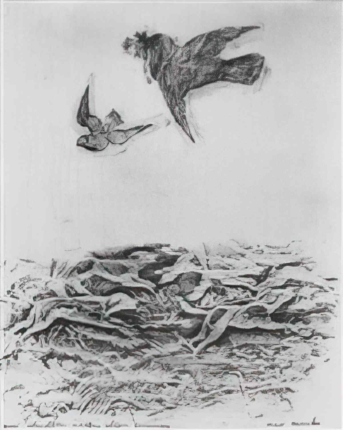 max ernst zwei schwalben machen einen sommer Art A4 Photo Print