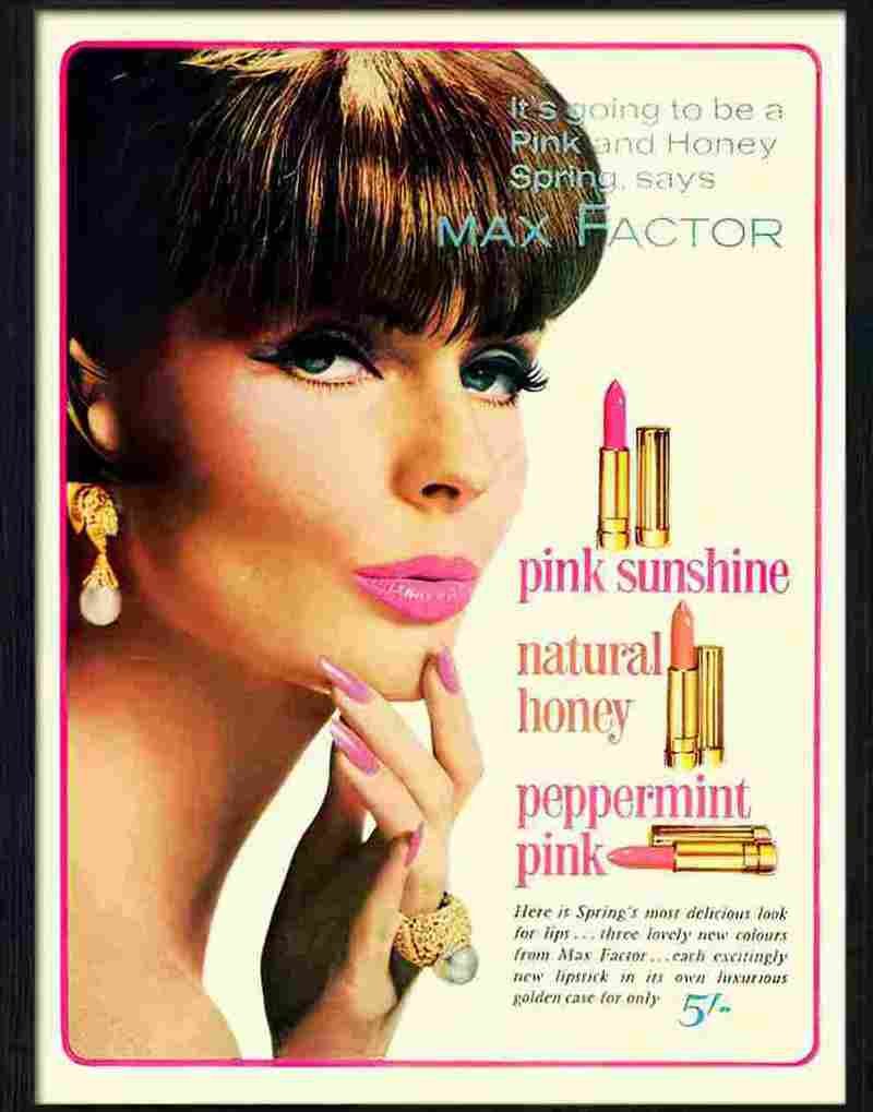max factor lipstick 1960s Advert A4 Photo Print