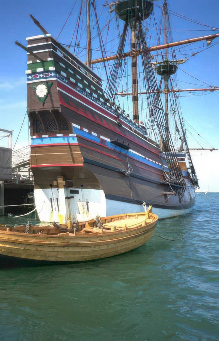 mayflower ii plymouth Vintage A4 Photo Print
