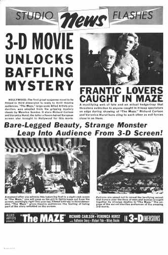 maze 1953  05 film star poster A4 Photo Print