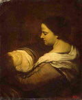 mazo Woman with a Sleeping Child Art A4 Photo Print