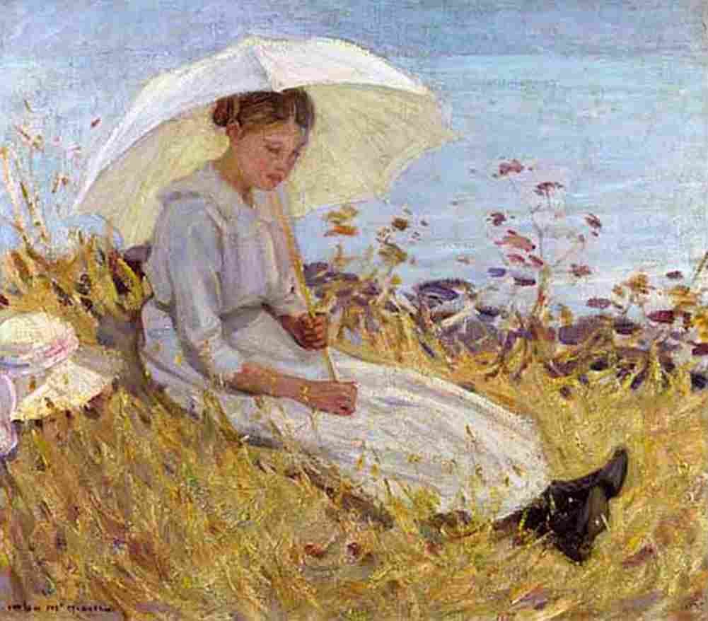 mcni Girl with Parasol Art A4 Photo Print