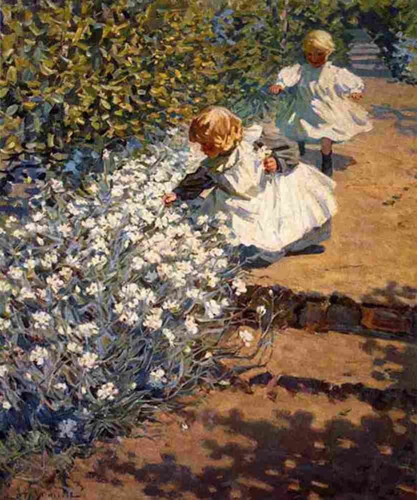 mcni Picking Flowers Art A4 Photo Print