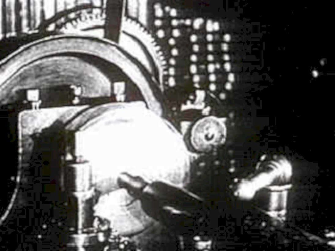 mechanical loom weaving1980s 1990s A4 Photo Print