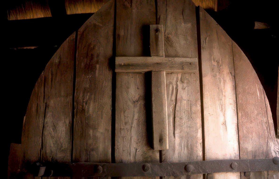 medieval doorway cross Vintage A4 Photo Print