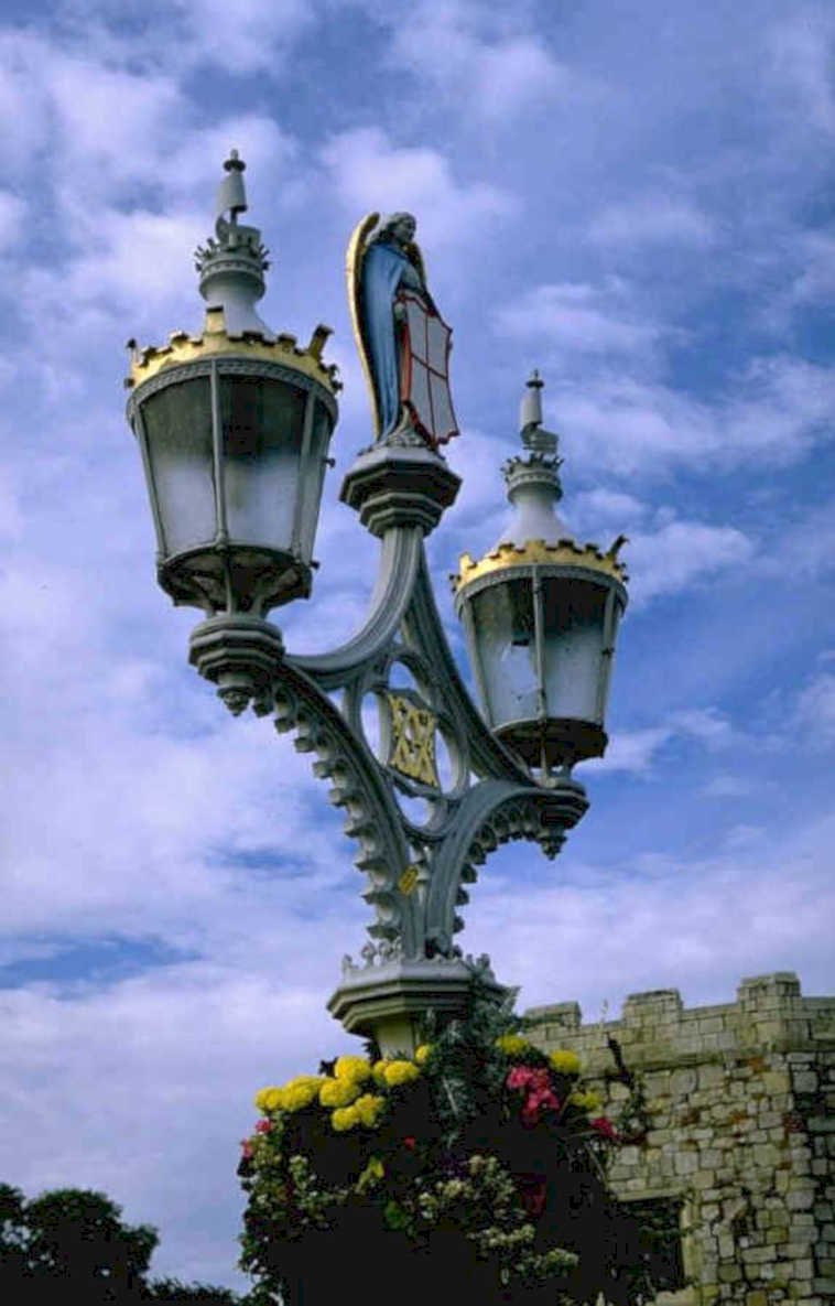 medieval lamp post 1980s 1990s A4 Photo Print