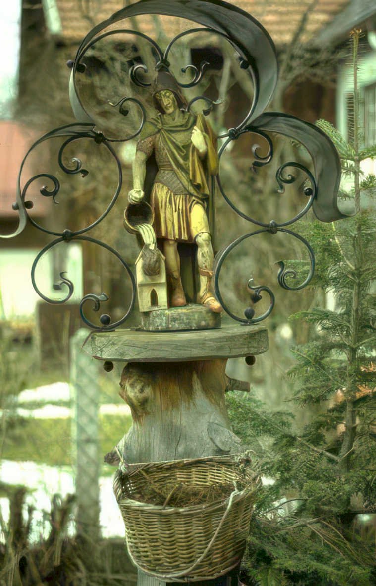 medieval saint fountain Vintage A4 Photo Print