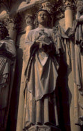 medieval statue notredame 1980s 1990s A4 Photo Print