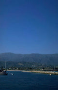 mediterranean coastline sailboats Vintage A4 Photo Print