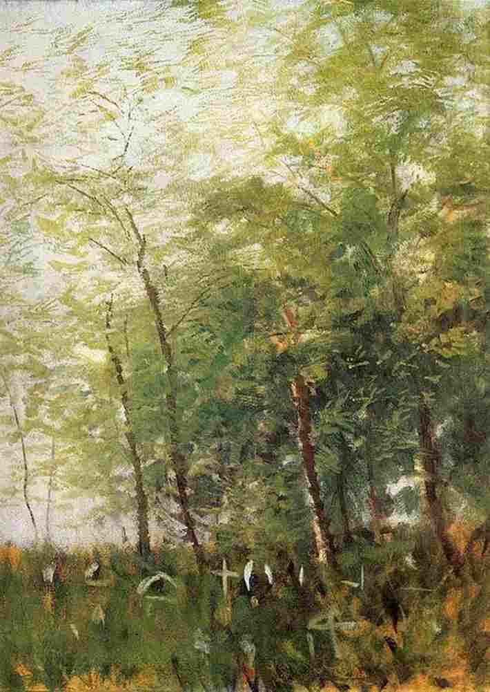 medn Edge of a Forest with Crosses Art A4 Photo Print