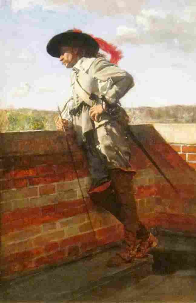 meissonier on a terrace Art A4 Photo Print