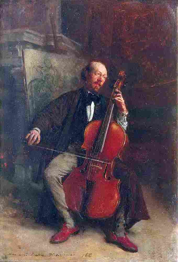 meissonier the dutch cellist alexander batta Art A4 Photo Print